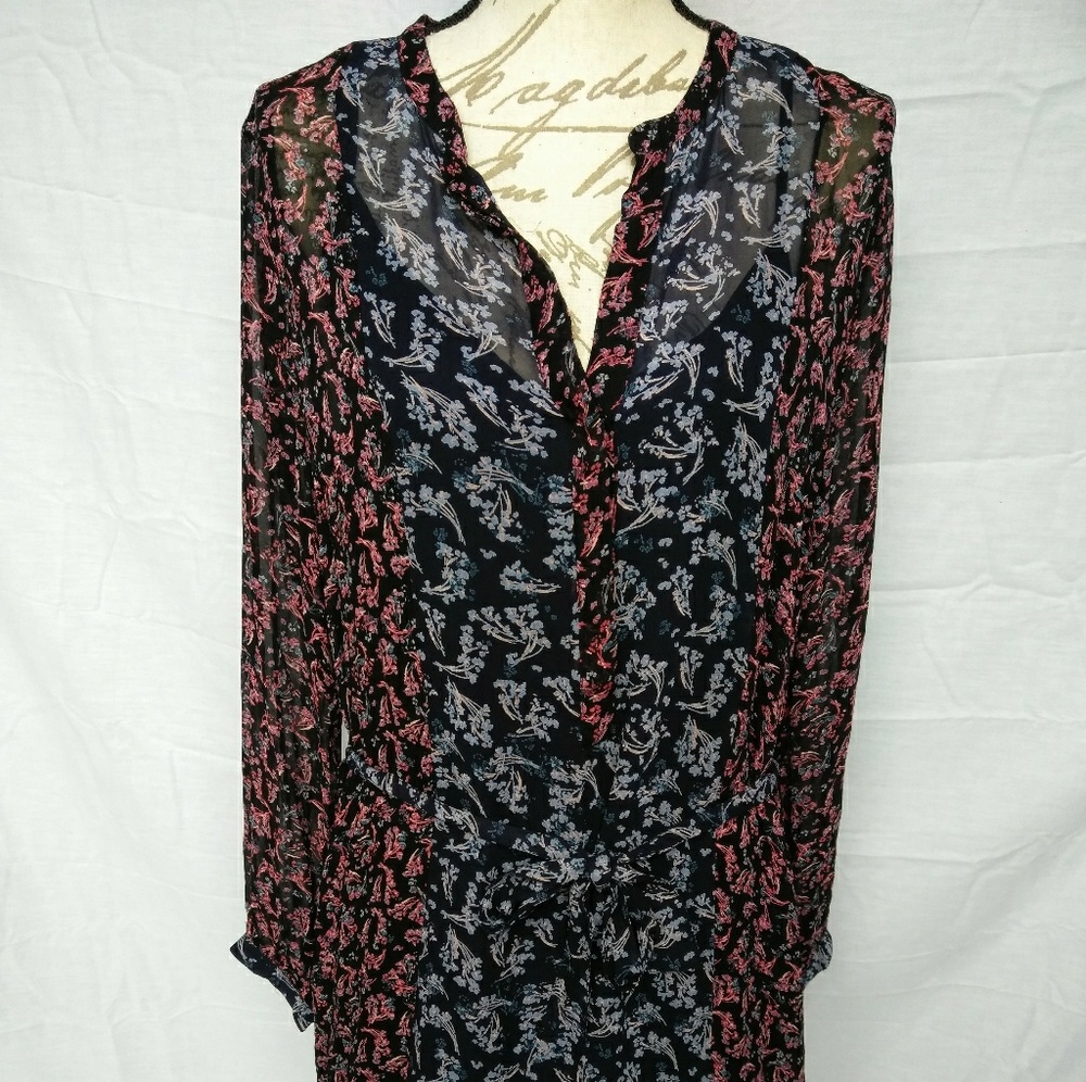 Lucky Brand Mixed Print Sheer Maja Dress - Picture 2 of 8